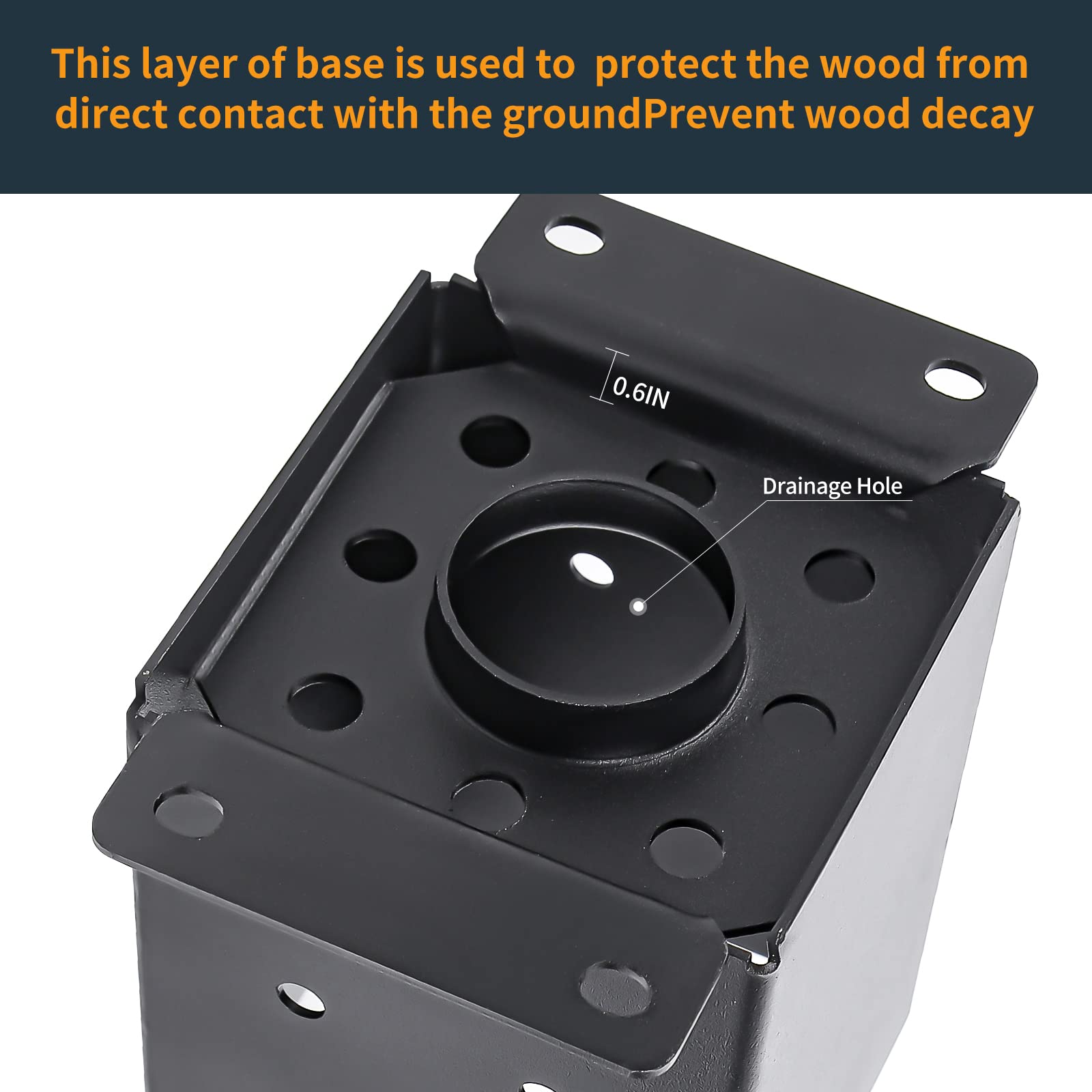 AXWHYS post base footprint design enables compact backyard deck setups
