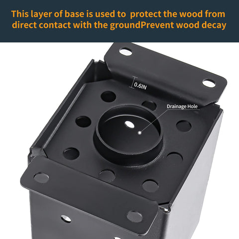 AXWHYS post base footprint design enables compact backyard deck setups