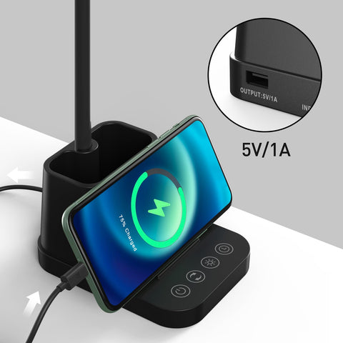 AXX desk lamp includes a pencil holder to reduce desk clutter.