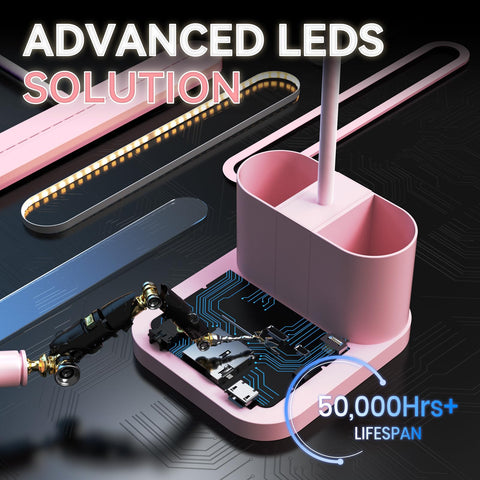 AXX Pink Desk Lamp compact size fits small dorm desks