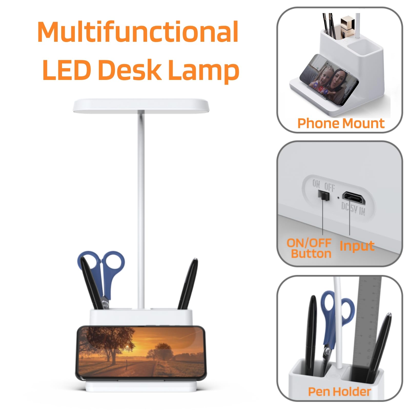 AXX portable USB-rechargeable desk lamp ideal for travel and study