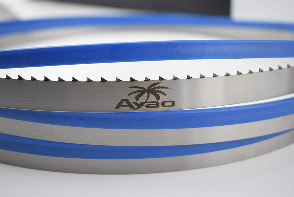 AYAO Hardened Teeth band saw blade front view for Wen 10 inch saw, ideal for smooth resawing.