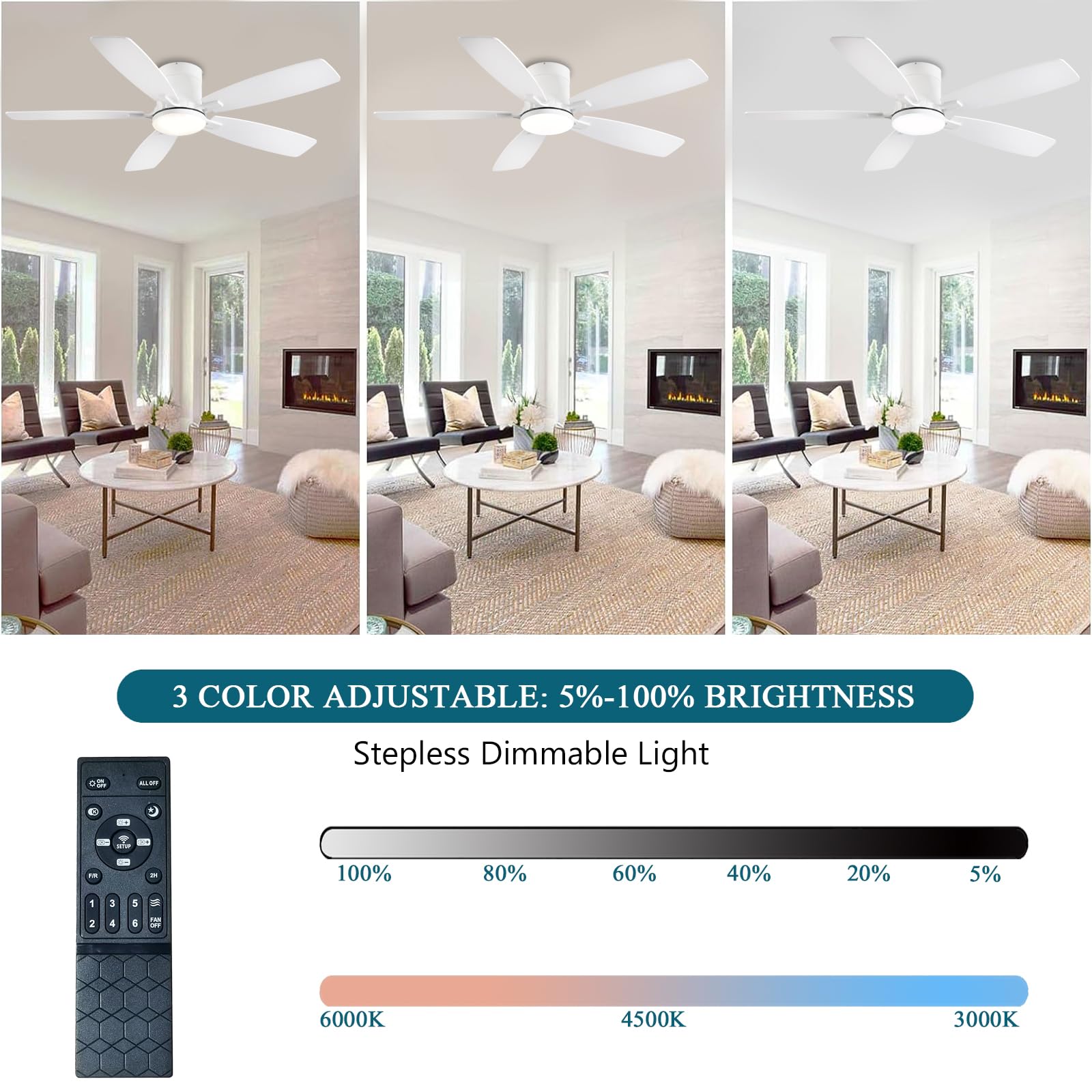 Double-sided white and walnut blades displaying decor versatility.