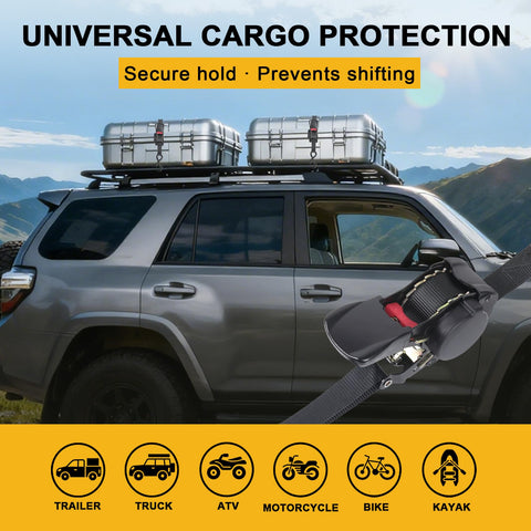 Ayaport strap and tie-down bundle keeps two straps organized for preparation.