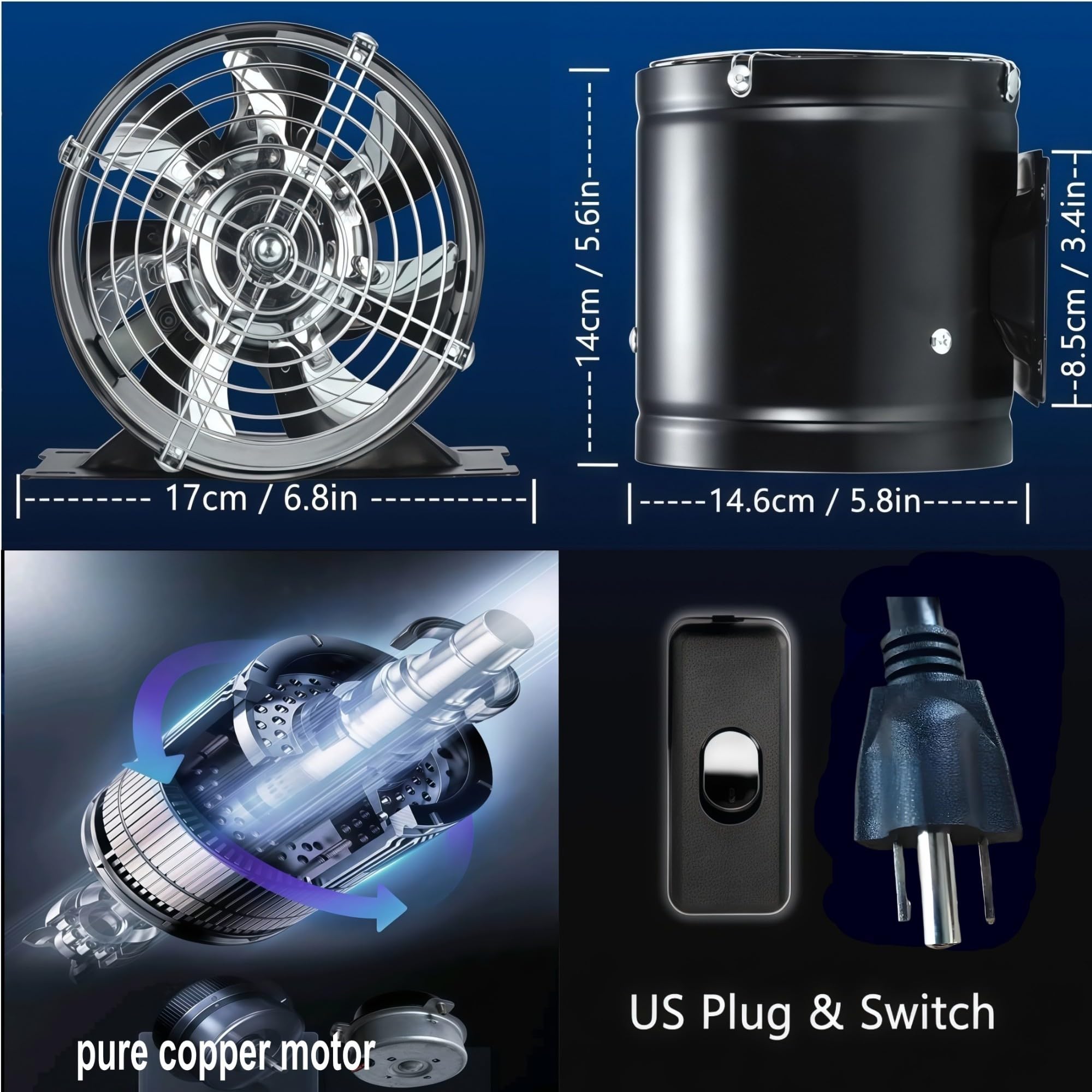 Aydomer thickened-blade design increases air volume for smoother airflow