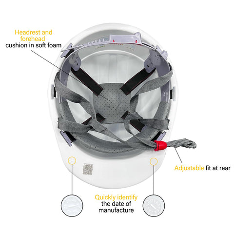 Ayearparty white ABS shell side view, rugged protection for demanding tasks.