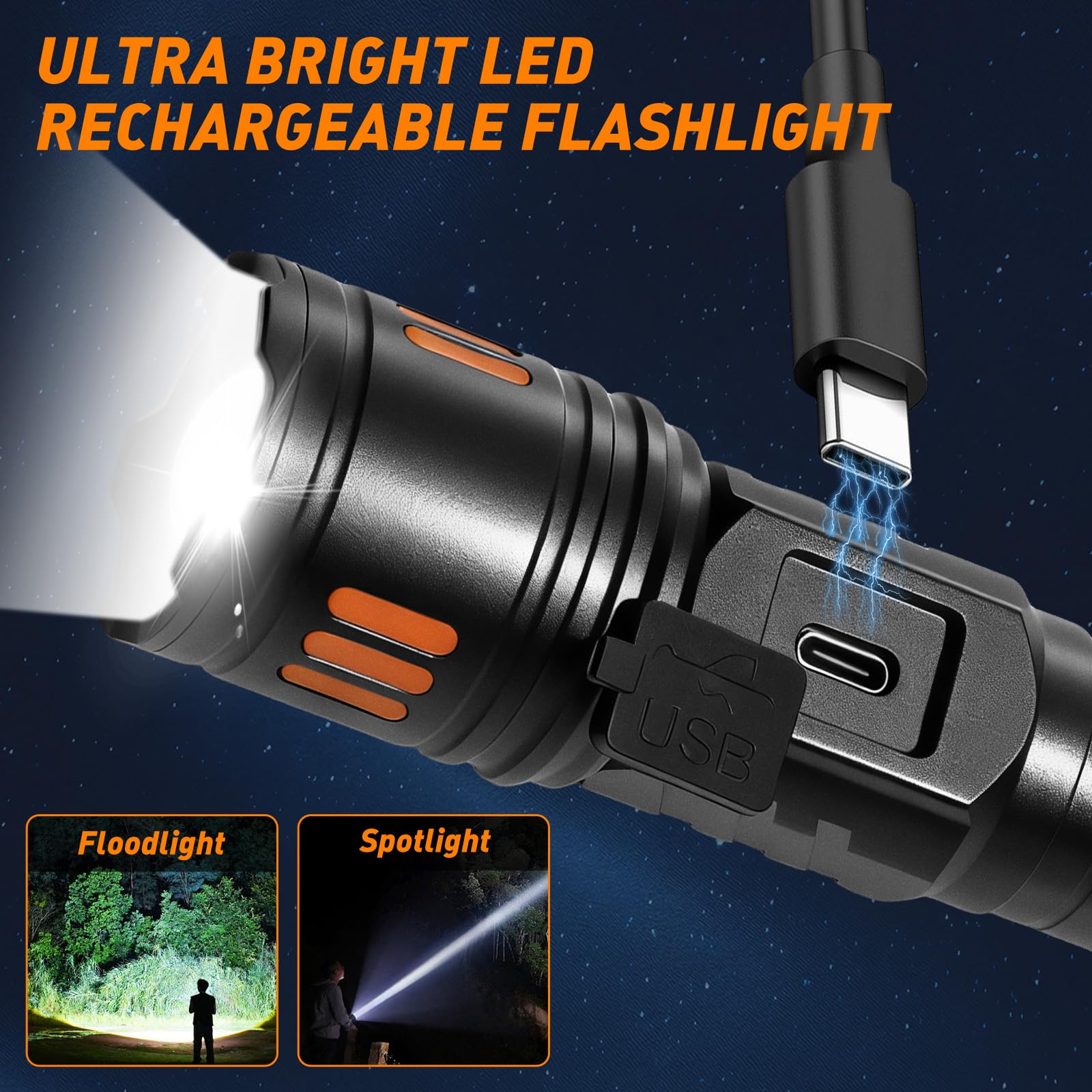 AYL Rechargeable Flashlights red warning COB mode for safety signaling.
