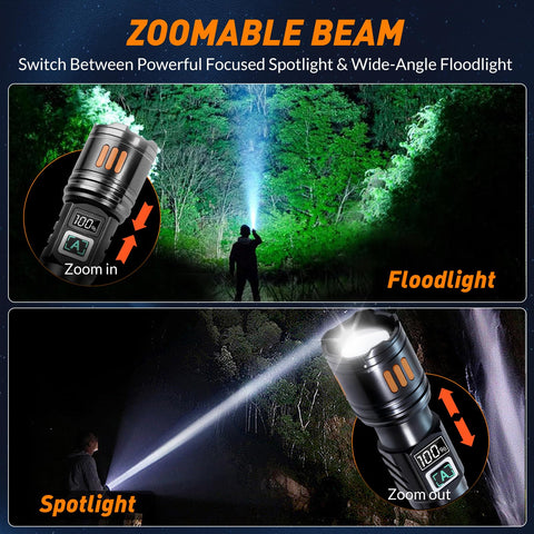 AYL Rechargeable Flashlights USB-C charging for fast recharges on outdoor trips.