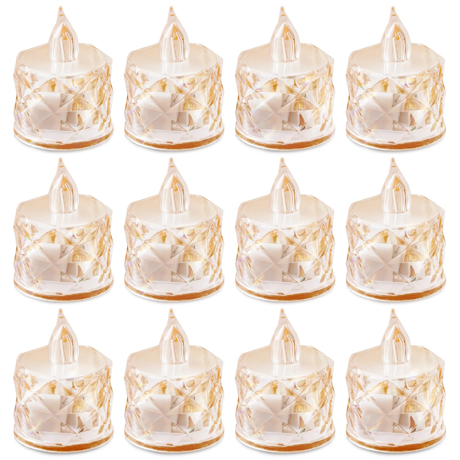 AYMXZT 12-piece flameless candle pack with realistic glow for ambient dining