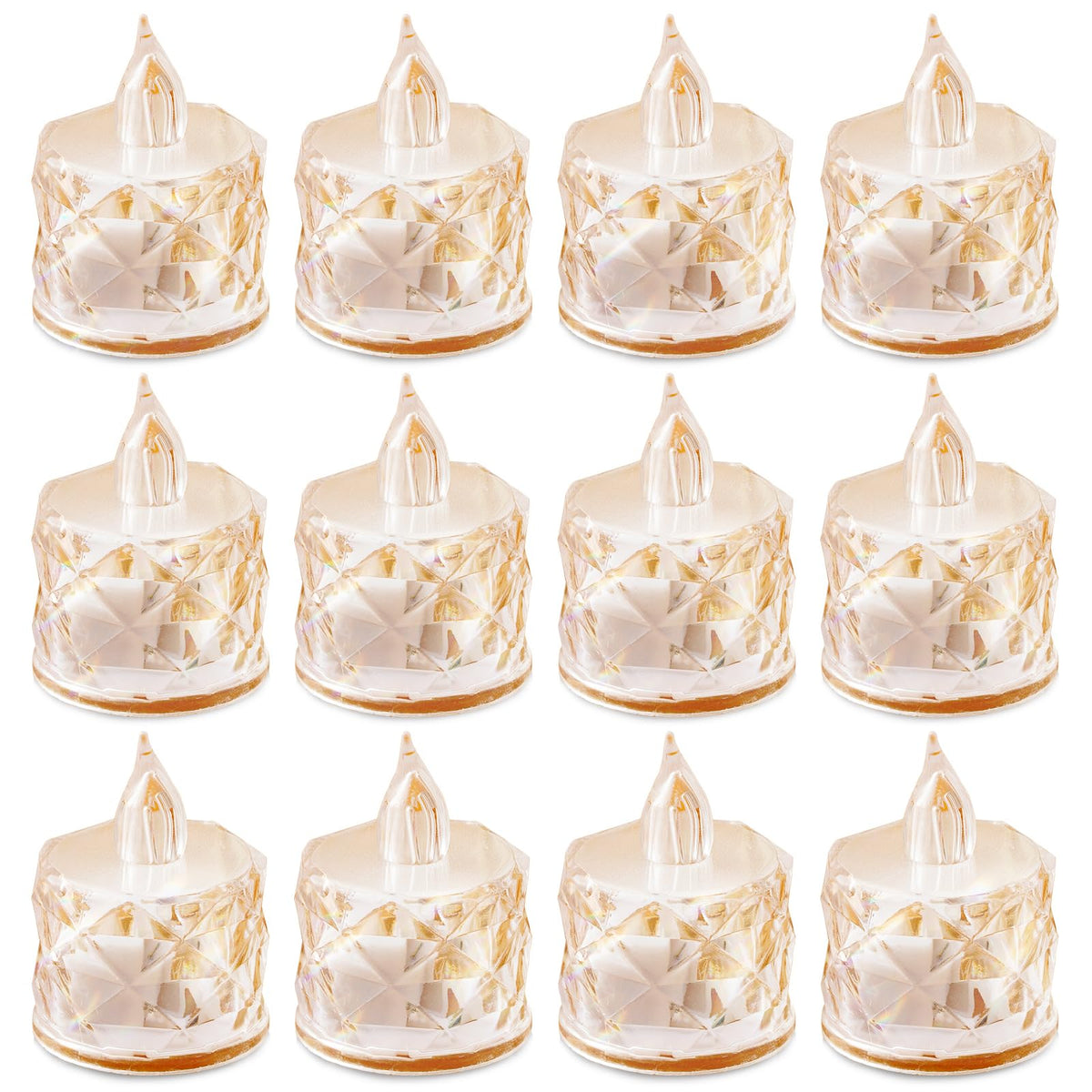 AYMXZT 12-piece flameless candle pack with realistic glow for ambient dining