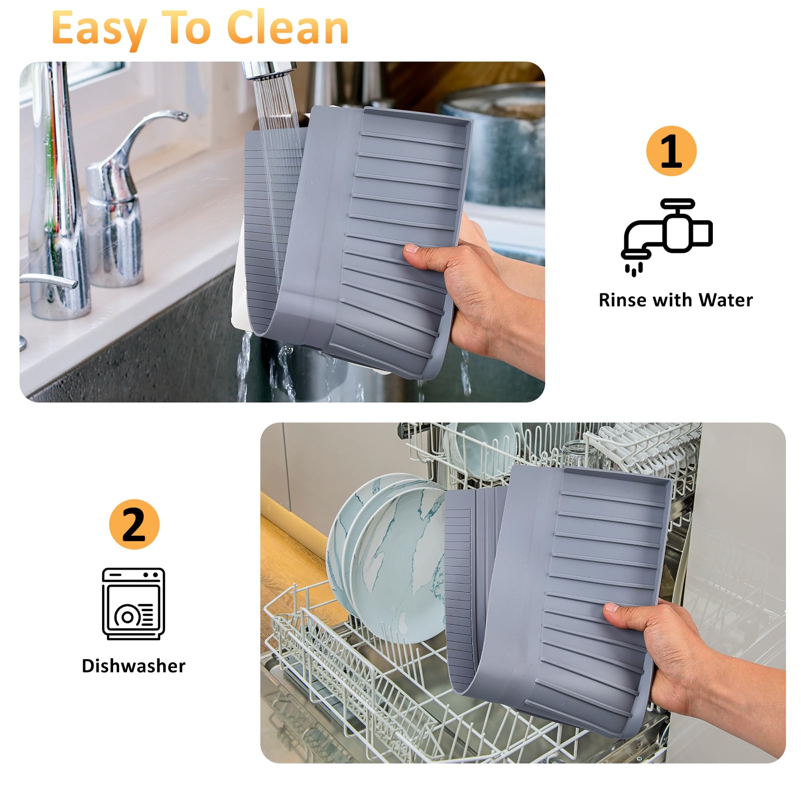 AyNirser Sink Edge Protector is perfect for kitchen and bathroom sinks, guarding edges and reducing water spread.