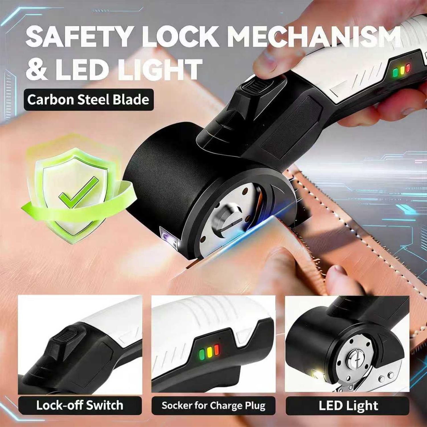 AYP cordless scissors cutting fabric with smooth precision