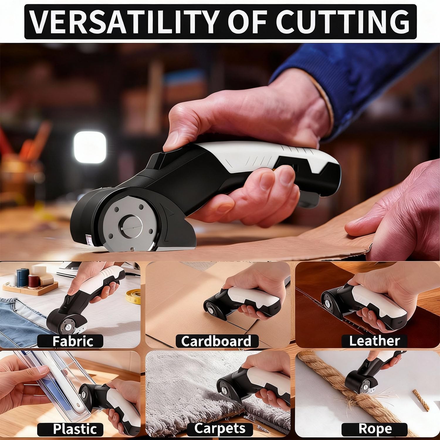 AYP cordless scissors in use for packaging tasks with clean cuts