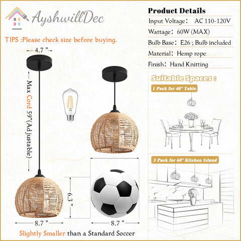 AyshwillDec farmhouse pendant light in rustic dome for entry or dining.