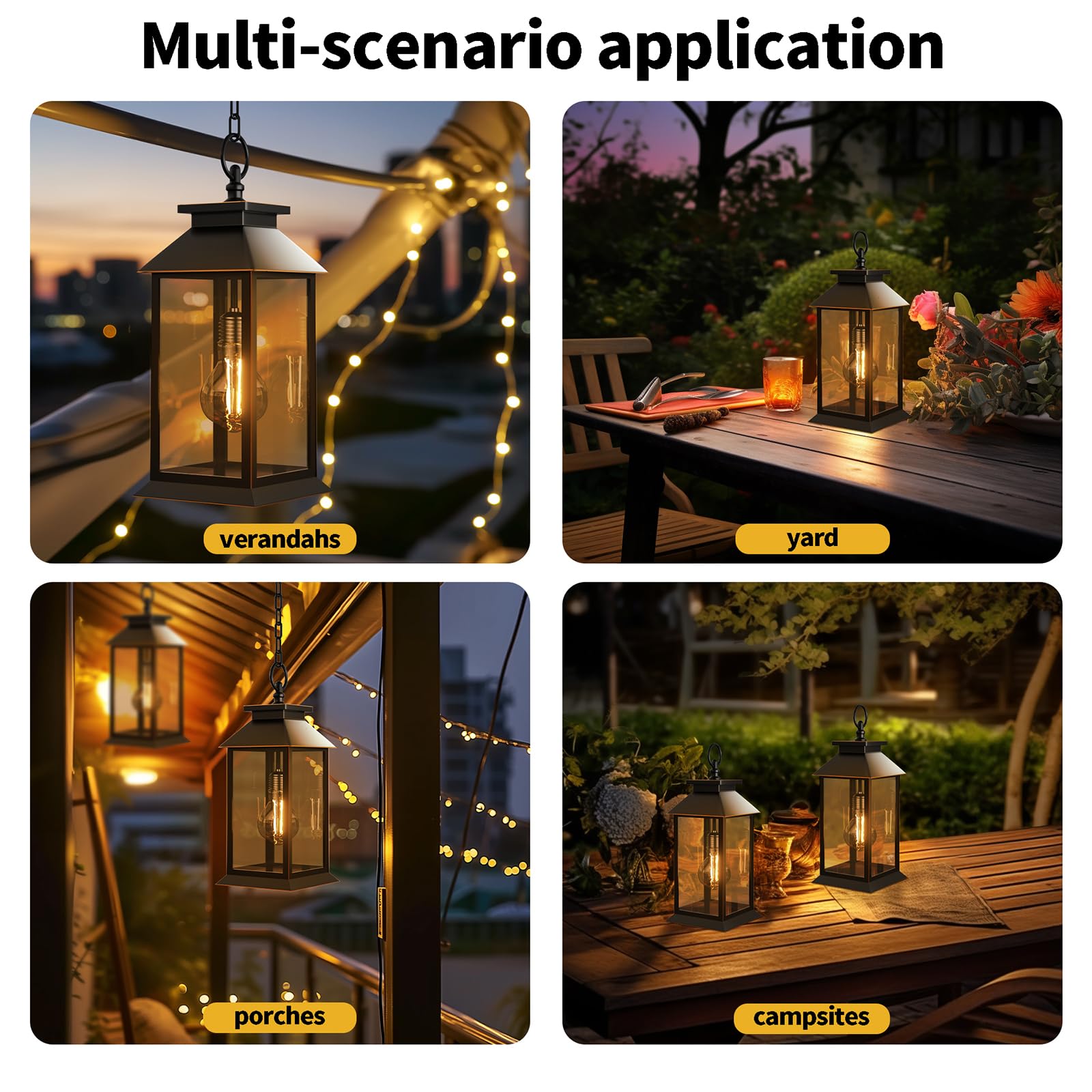 AYTPU solar lantern on indoor table providing ambient dining light