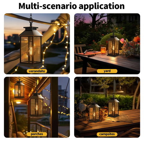 AYTPU solar lantern on indoor table providing ambient dining light