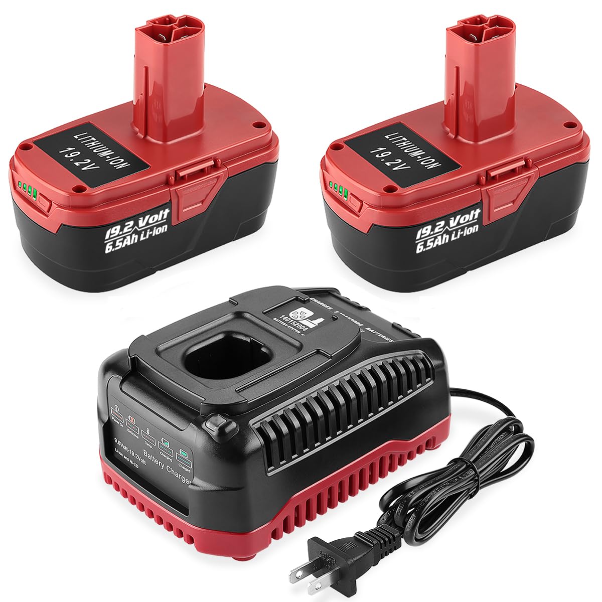AYTXTG 2-pack 6.5Ah battery powering Craftsman 19.2V tools with extended runtime.