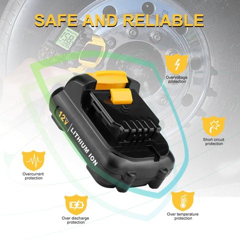 AYTXTG DCB120 two-pack battery interior view suggests reliable lithium chemistry.