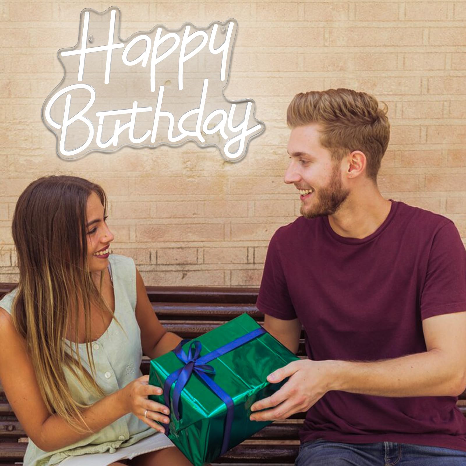 AYwYyjCh Happy Birthday neon sign energy-efficient LED for safe home lighting