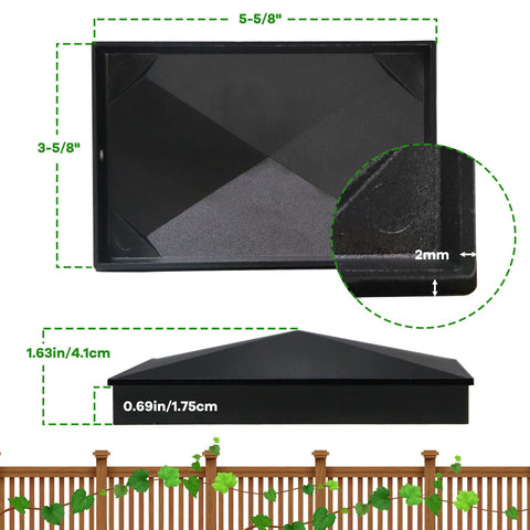 Azdele matte powder-coated surface resists rust and fading for long-lasting deck and fence posts.