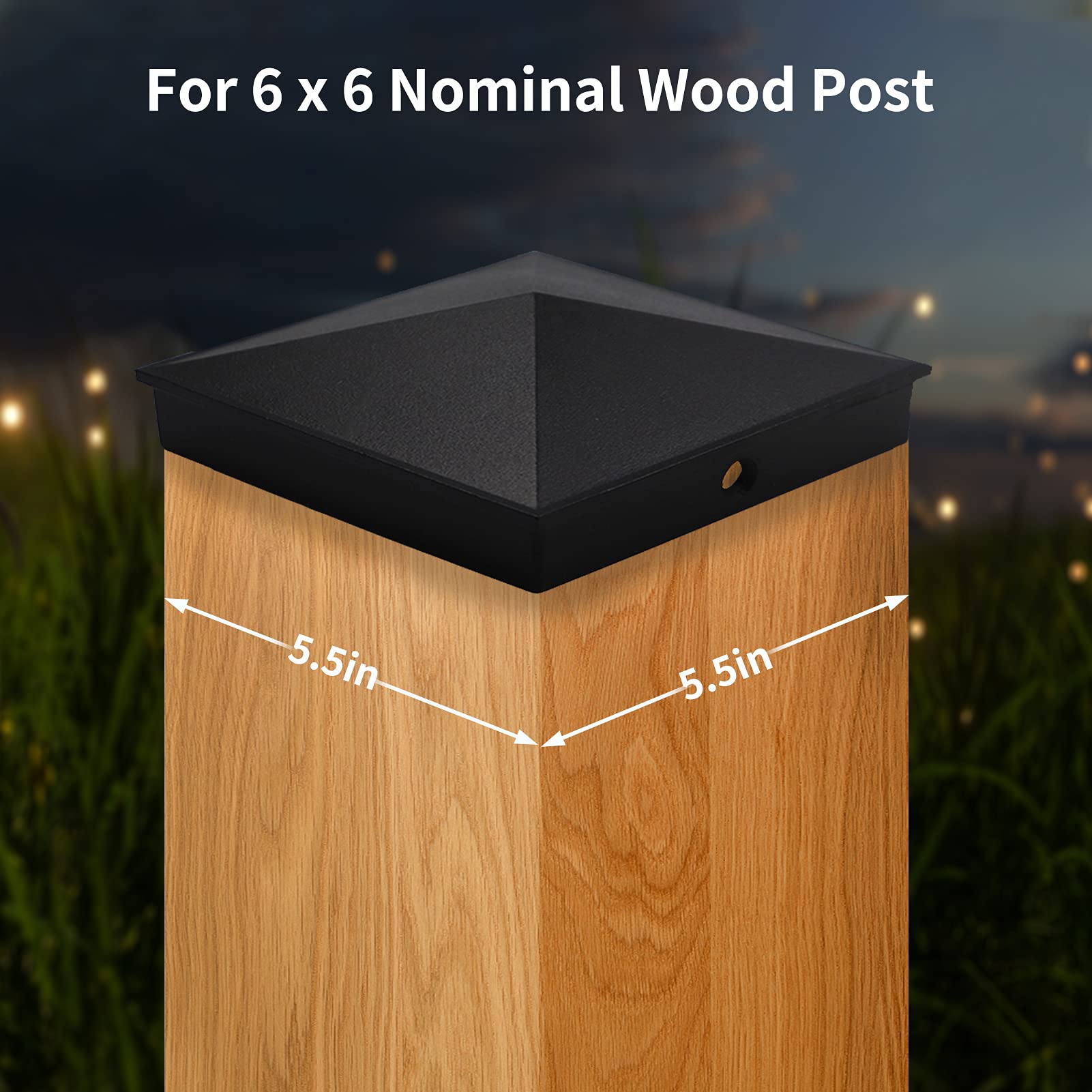 Azdele 6x6 pyramid cap interior dimensions for fit guidance