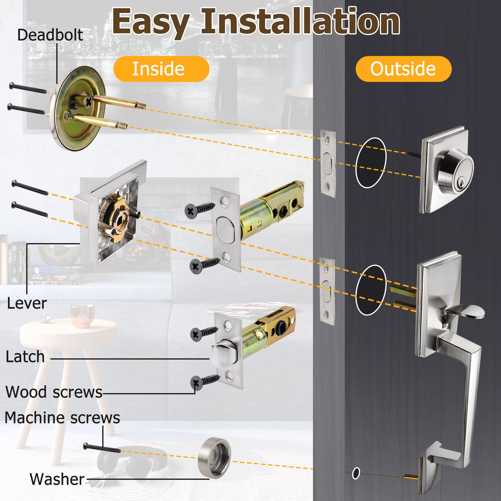 Azdele installation hardware included for easy setup.