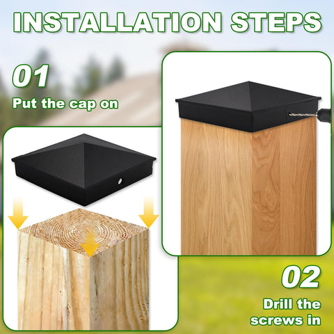 Azdele package includes four caps and eight screws for multiple post upgrades.