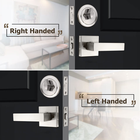 Azdele reversible handle lever supports left or right handed doors.