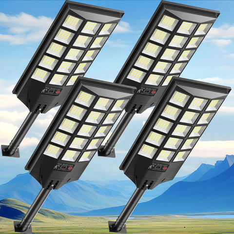An Azeivk Solar Lights Outdoor unit delivering extremely bright beams for yard security at dusk.
