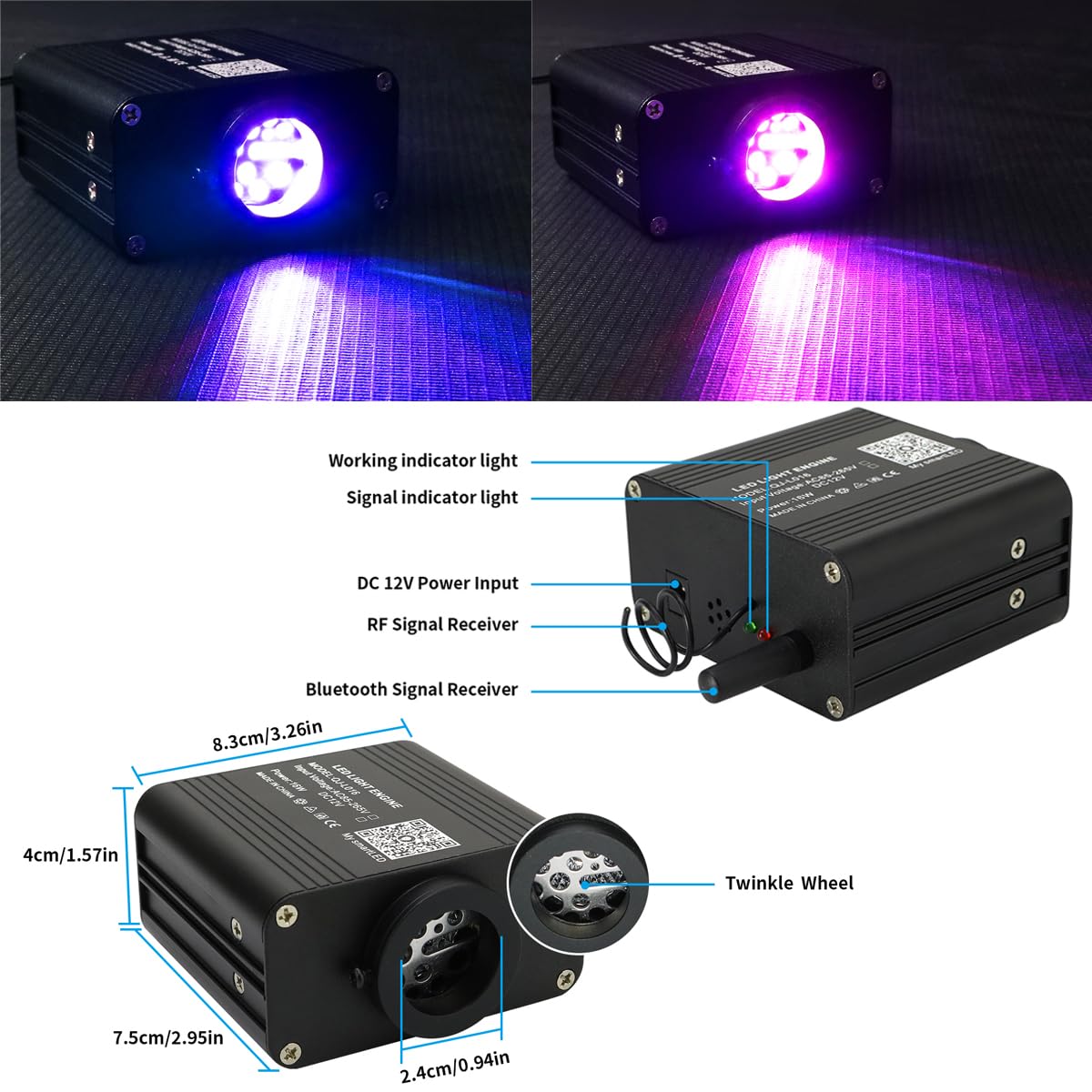 AZIMOM app control interface demonstrates easy Bluetooth lighting customization.
