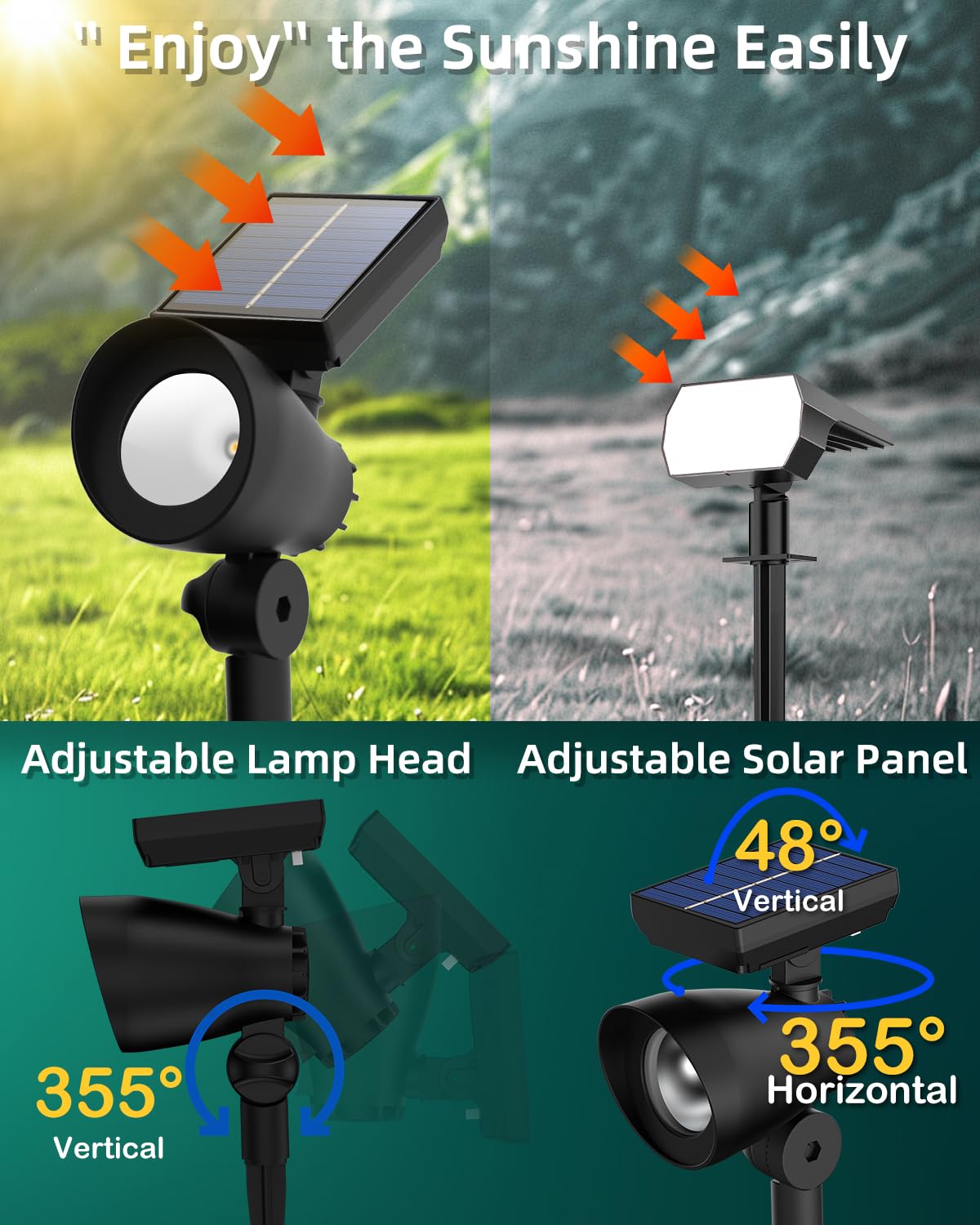Azirier solar lights 6-pack warm white glow for yards and borders.