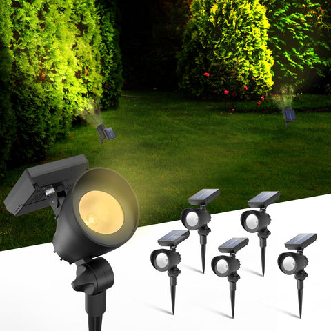 Azirier solar lights outdoor with adjustable heads illuminate pathways.