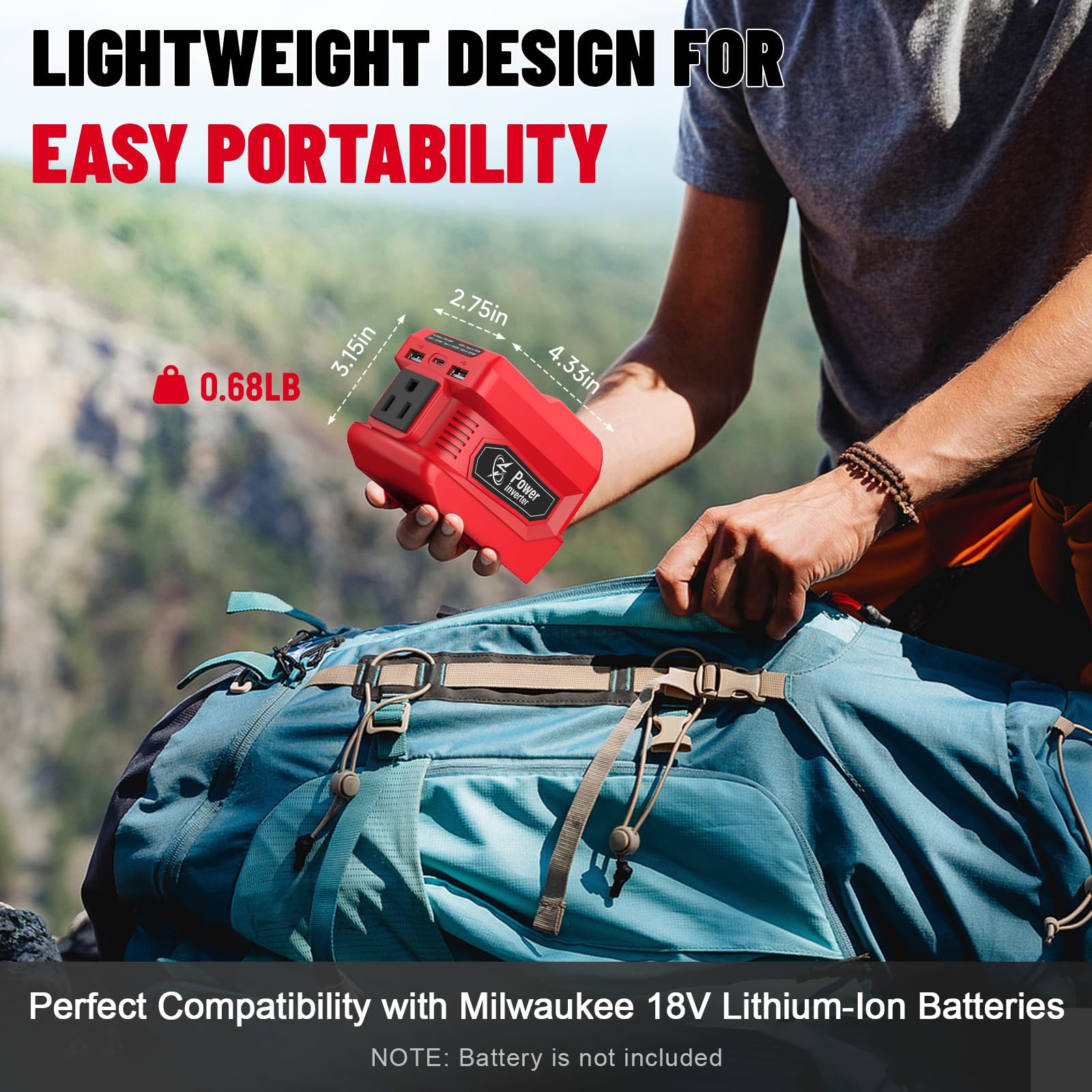 Azocek 220W inverter with 110V AC outlet for on-the-go devices