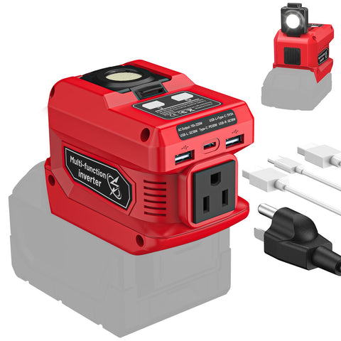 Azocek 220W inverter on a job site powering essential devices