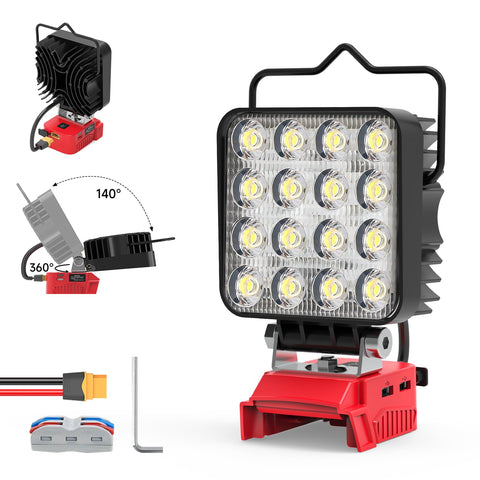 Azocek LED work light wide-beam covers larger workspace.