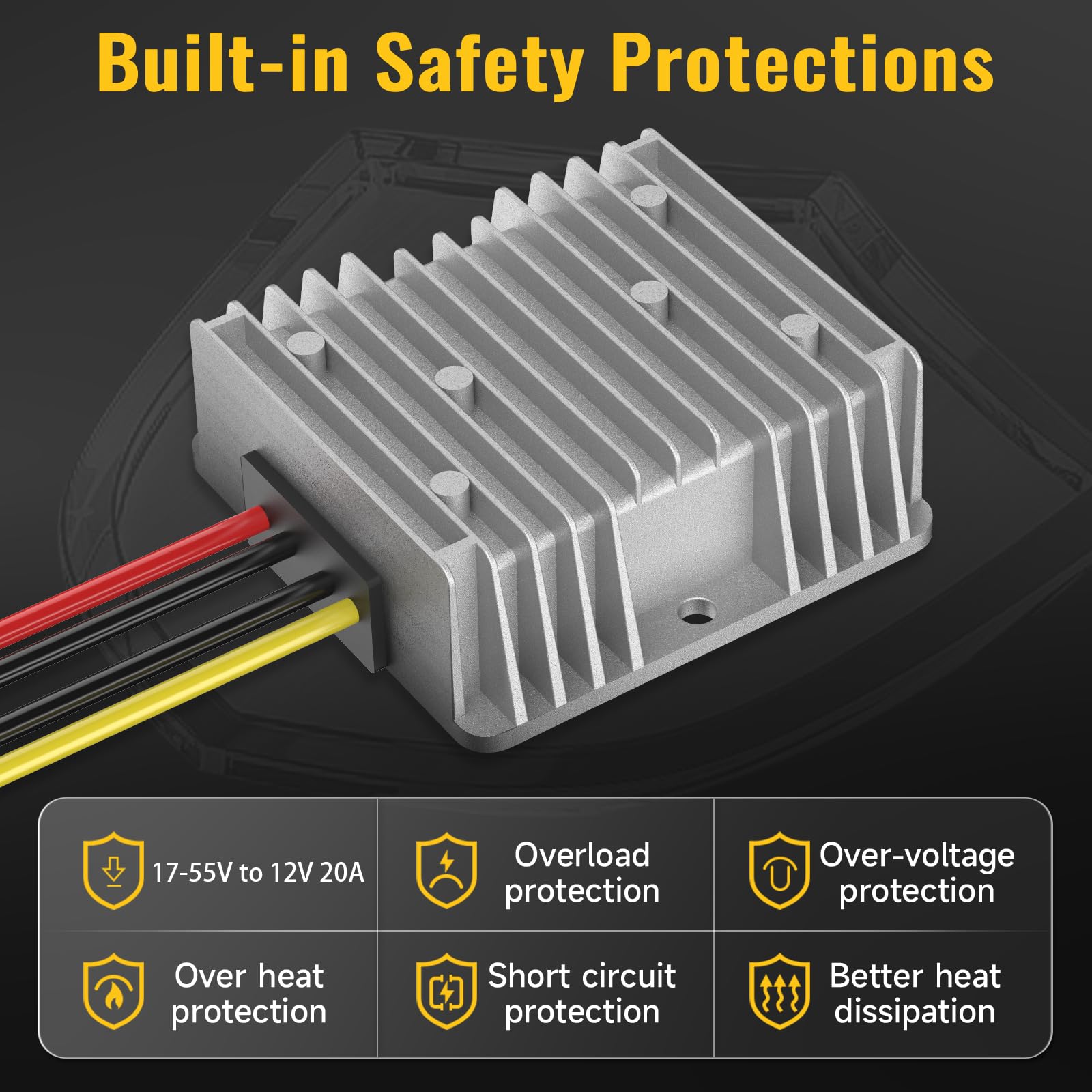 Azocek wide compatibility covering 12V tools, LEDs, and toys.