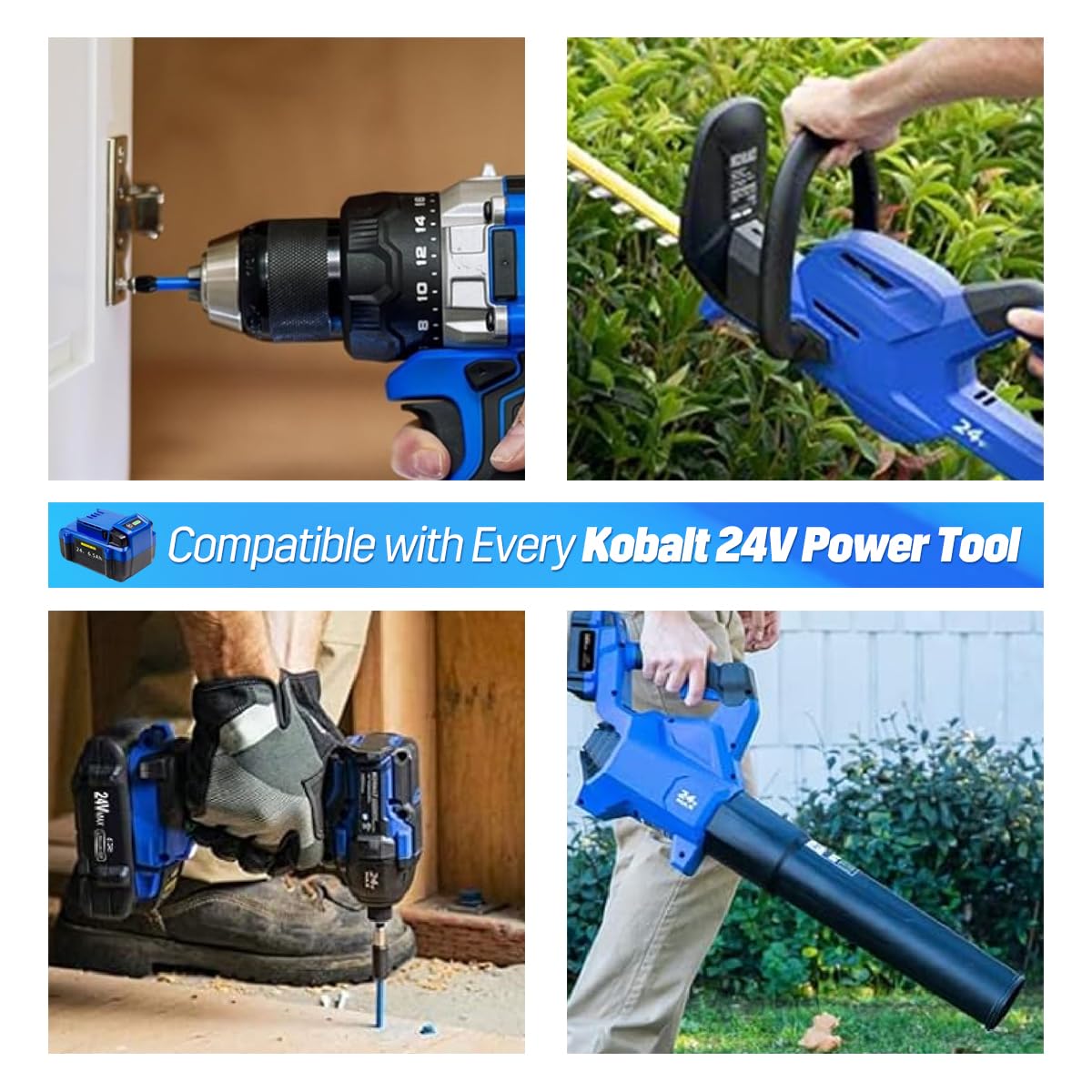 Azonpower Kobalt 24V battery compatibility with KB624-03 and KB524-03 tools