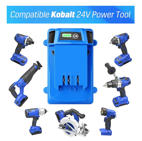 Azonpower Kobalt 24V battery with 4-LED gauge shows charge status at a glance
