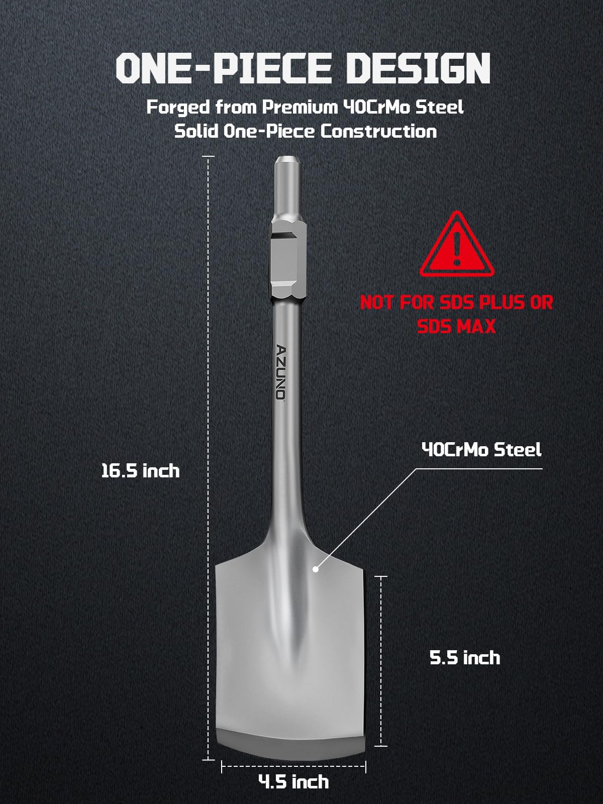 AZUNO HEX Clay Spade Bit one-piece design highlights energy transfer