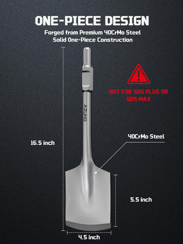 AZUNO HEX Clay Spade Bit one-piece design highlights energy transfer