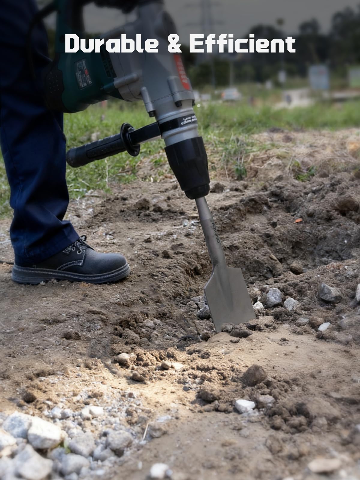 AZUNO SDS Max clay spade bit reaches tough ground effectively.