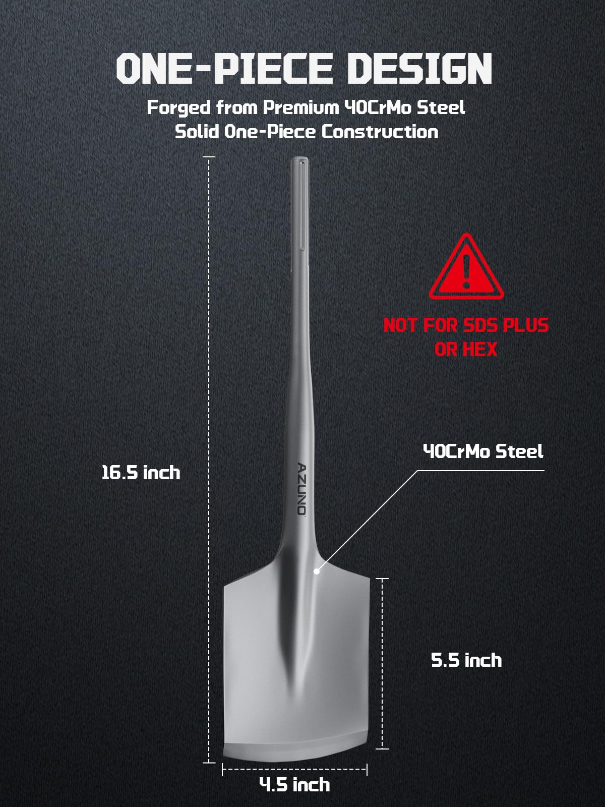 AZUNO clay spade bit handles clay and hard soil with confidence.