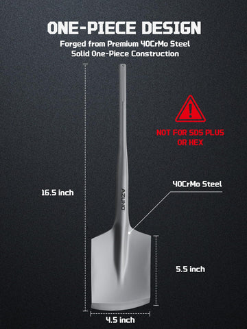 AZUNO clay spade bit handles clay and hard soil with confidence.