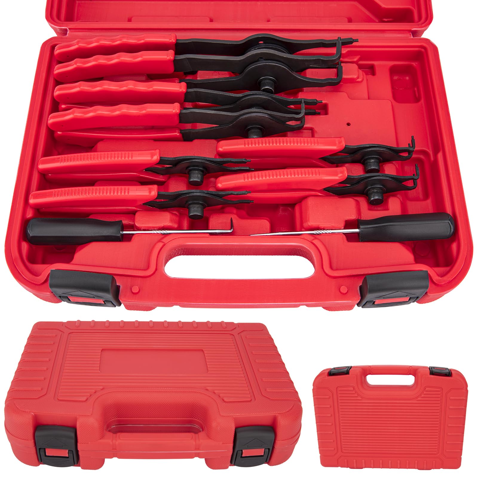 AZUNYYDS Snap Ring Pliers Set in case keeps tools organized for fast access.