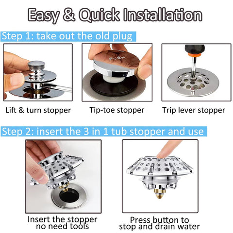 AzWzz drain cover with strainer demonstrates water-seal feature.