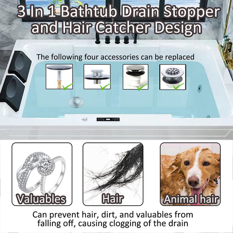 AzWzz pop-up drain hair catcher catching hair to prevent clogs.
