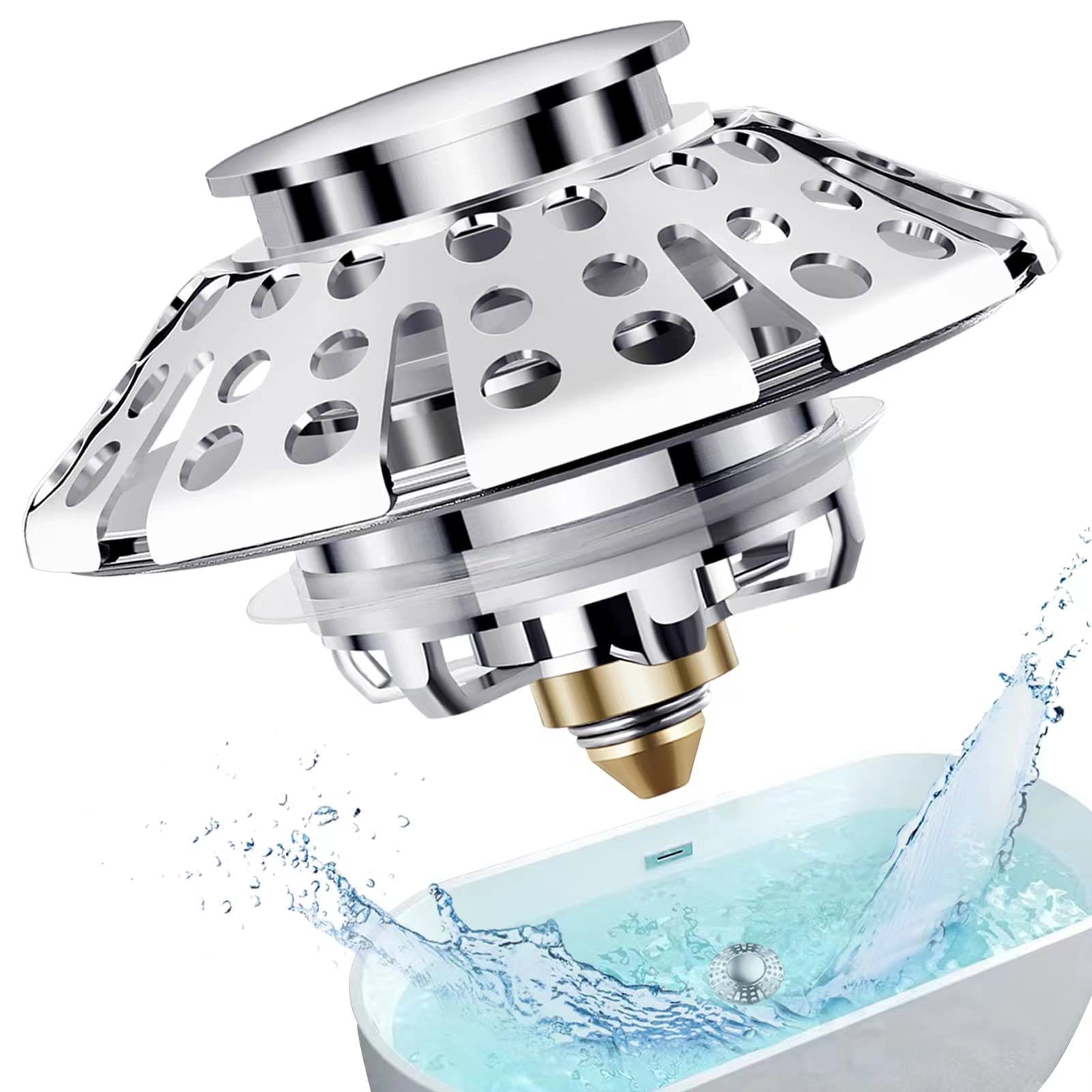 AzWzz rust-resistant drain plug installed in tub drain longevity.