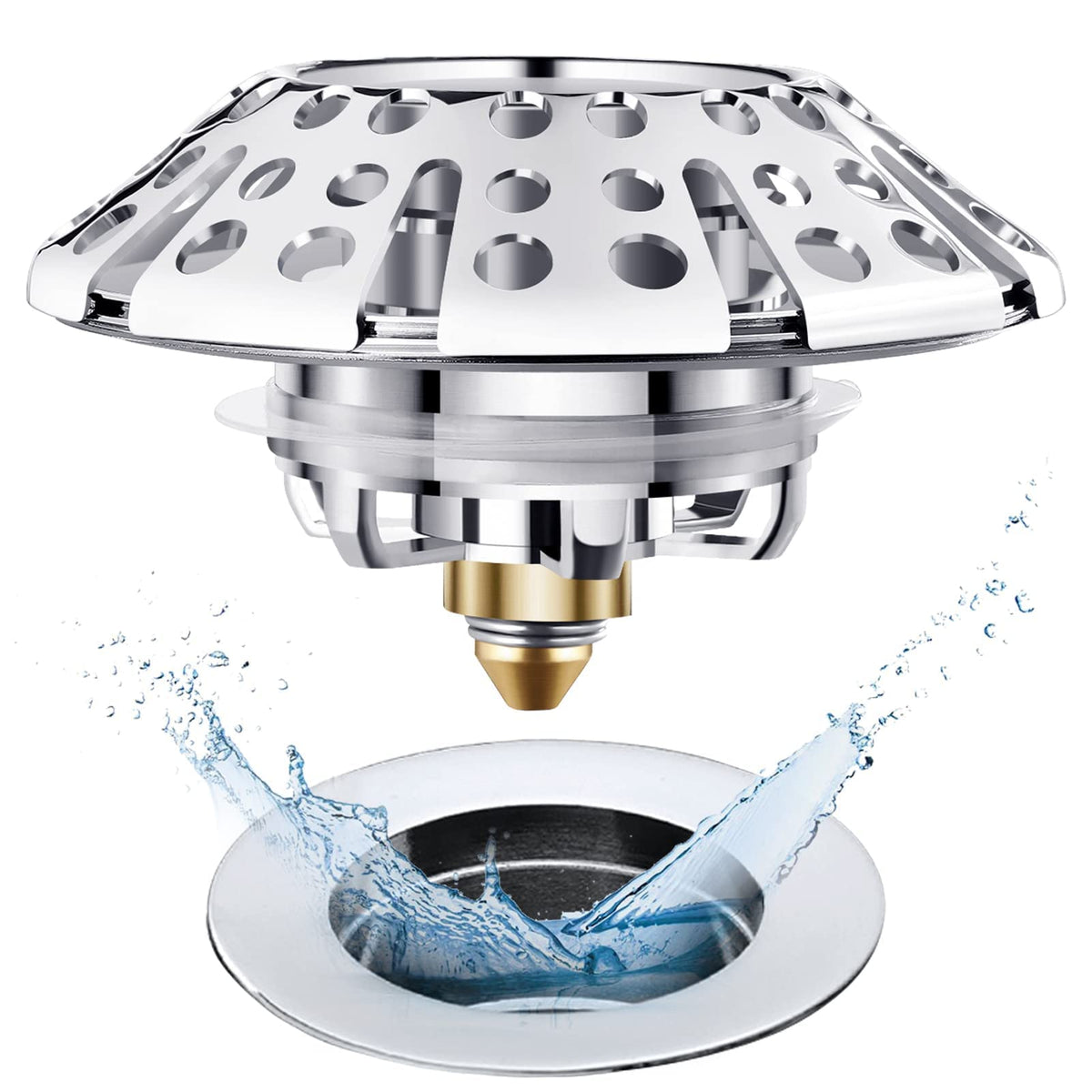 AzWzz universal tub stopper main view showing easy installation.