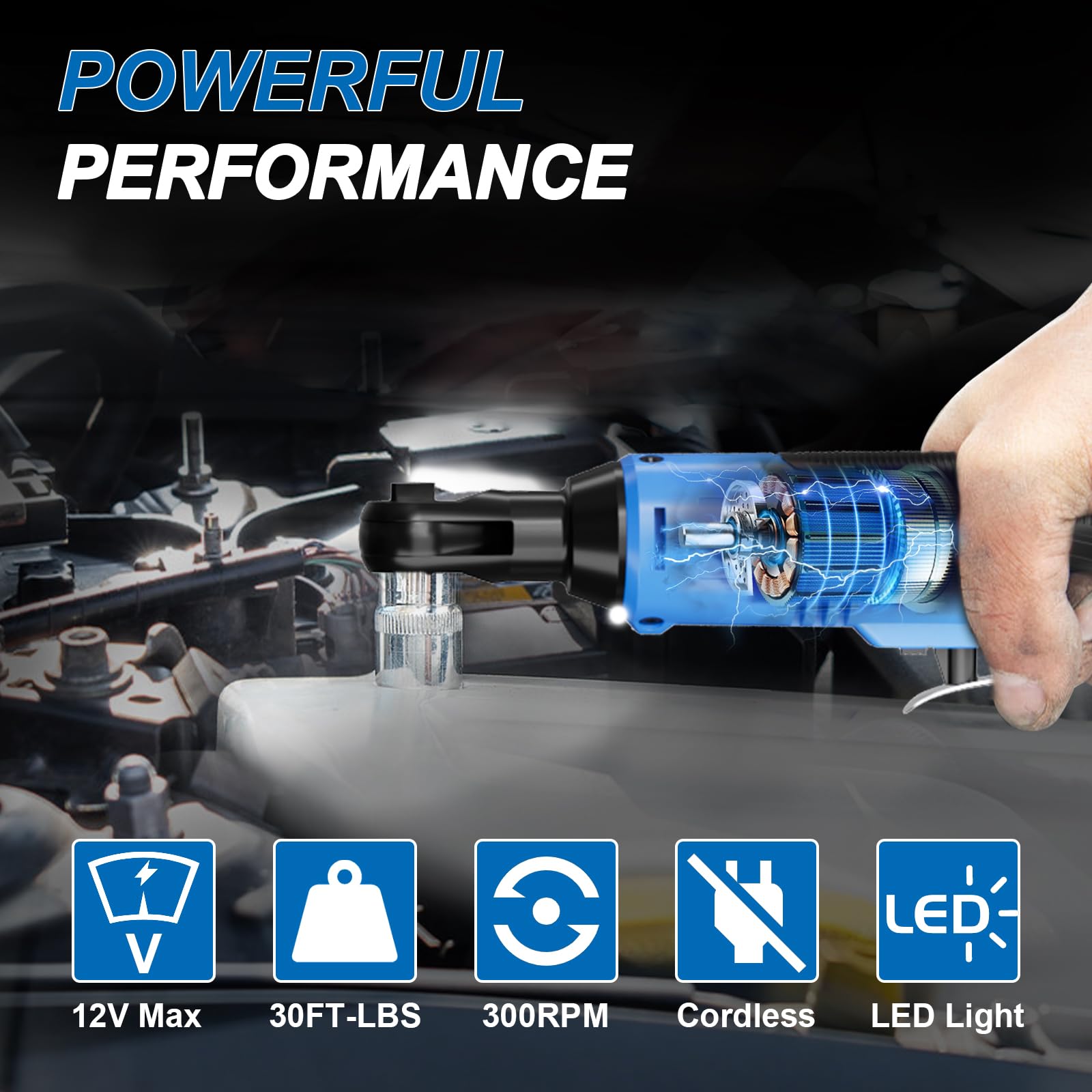 AZZUNO 2x2000mAh batteries powering long workloads without frequent recharges.