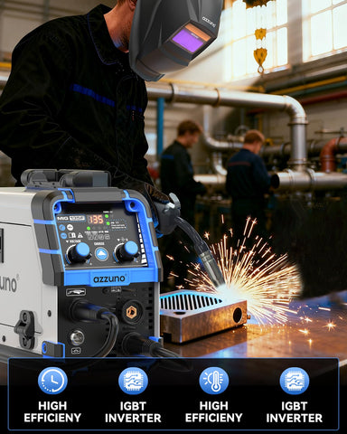 AZZUNO Wire feed system delivers smooth, stable arc feeding.